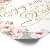 水彩プリンセス台車フローラ誕生日食品 ポスター (角)