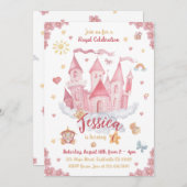 水彩プリンセス城 招待状 (正面/裏面)