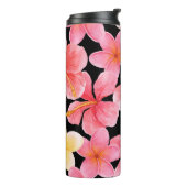 水彩プルメリアハイビスカスフラワーパターン タンブラー (回転左)