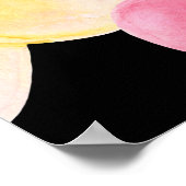 水彩プルメリアハイビスカスフラワーパターン ポスター (角)