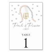 水彩プロセッコ結婚 – のテーブル番号 テーブルナンバー (裏面)