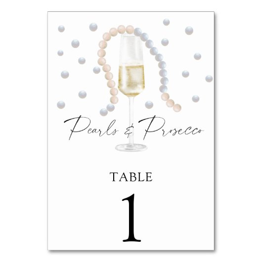 水彩プロセッコ結婚 – のテーブル番号 テーブルナンバー (正面)