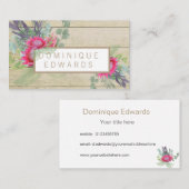 水彩プロテアフラワー素朴フローラ 名刺 (正面/裏面)