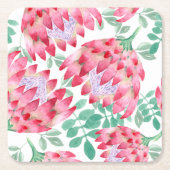 水彩プロテア スクエアペーパーコースター (正面)