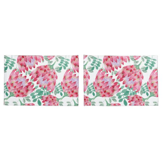 水彩プロテア 枕カバー (バックセット)