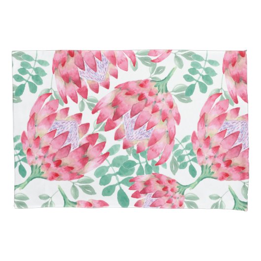 水彩プロテア 枕カバー (正面左)