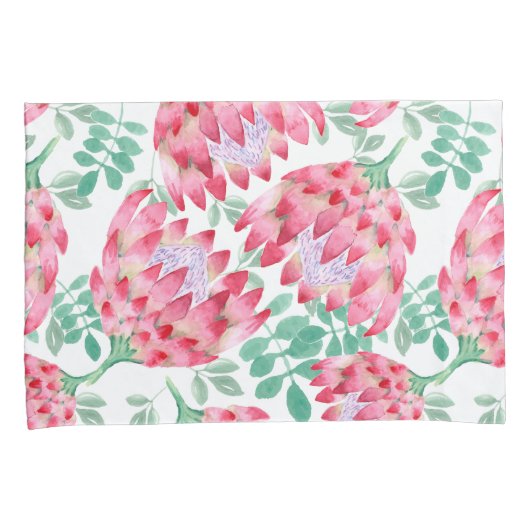 水彩プロテア 枕カバー (正面右)