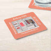 水彩プロフェッショナルオーガナイザーモダンスクエア スクエアペーパーコースター (アングル)