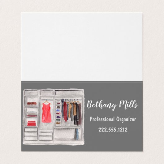 水彩プロフェッショナルホームオーガナイザー事業 名刺 (外部フラット)