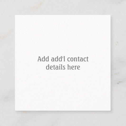 水彩プロフェッショナル整理モダン者 スクエア名刺 (裏面)