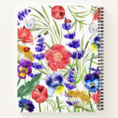 水彩プロヴァンスカラフルフィールドワイルドフラワー ノートブック (裏面)