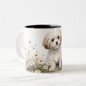 水彩プードルインデイジー ツートーンマグカップ (正面左)