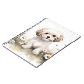 水彩プードルインデイジー ノートブック (左側)