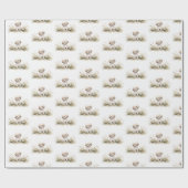 水彩プードルインデイジー ラッピングペーパー (フラット)