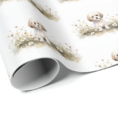 水彩プードルインデイジー ラッピングペーパー (ロールコーナー)