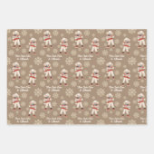 水彩プードルスノーフレークカスタムクリスマス ラッピングペーパーシート (正面2)