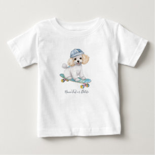 水彩プードルTシャツ ベビーTシャツ