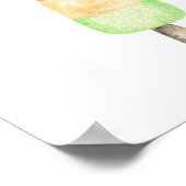 水彩プールパーティー誕生日へようこそ ポスター (角)