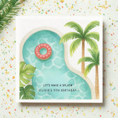 水彩プールパーティー | キッズサマー誕生日 スタンダードカクテルナプキン