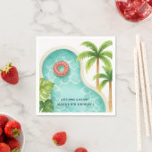 水彩プールパーティー | キッズサマー誕生日 スタンダードカクテルナプキン (インサイチュ)