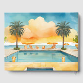 水彩プール夏のパーティー ゲストブック (裏面)