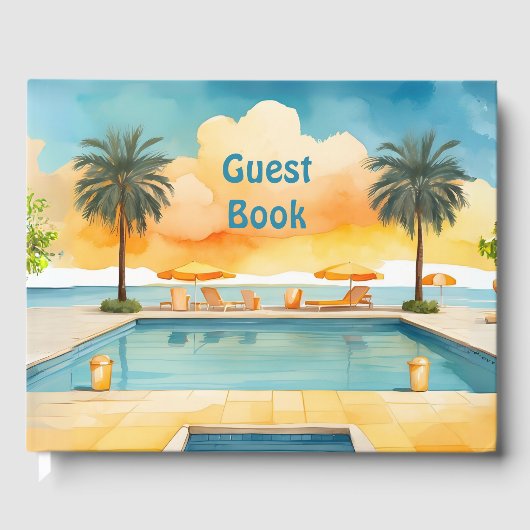 水彩プール夏のパーティー ゲストブック (正面)