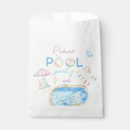 水彩プール誕生日パーティープールスイミング フェイバーバッグ