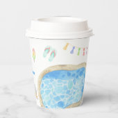 水彩プール誕生日パーティープールスイミング 紙コップ (裏面)