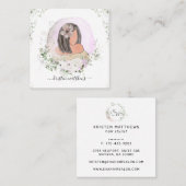 水彩ヘアファッションデザインイラストレーション スクエア名刺 (正面/裏面)