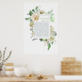 水彩ヘブライ語エシェチェイルシャバット ポスター (キッチン)