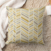 水彩ヘリンボーン、バタースコッチ、マスタード、タン クッション (ブランケット)