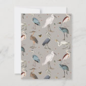 水彩ヘロンバードエグレモノグラムのト自然 ノートカード (裏面)