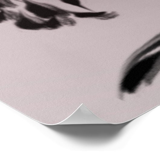 水彩ヘロン鳥の山絵画の風景 ポスター (角)