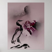 水彩ヘロン鳥の山絵画の風景 ポスター (正面)