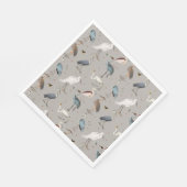 水彩ヘロン鳥エグレ自然模様 スタンダードランチョンナプキン (角)