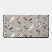水彩ヘロン鳥エグレ自然模様 デスクマット (正面)