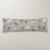 水彩ヘロン鳥エグレ自然模様 ボディピロー (裏面)