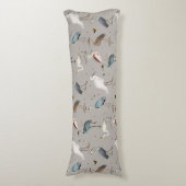 水彩ヘロン鳥エグレ自然模様 ボディピロー (正面縦)