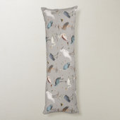 水彩ヘロン鳥エグレ自然模様 ボディピロー (裏面 (縦))