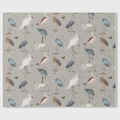 水彩ヘロン鳥エグレ自然模様 ラッピングペーパー (フラット)