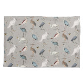 水彩ヘロン鳥エグレ自然模様 枕カバー (裏面-左)