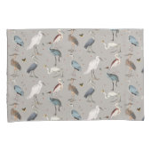 水彩ヘロン鳥エグレ自然模様 枕カバー (正面右)