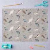 水彩ヘロン鳥エグレ自然模様 薄葉紙 (クラフト)