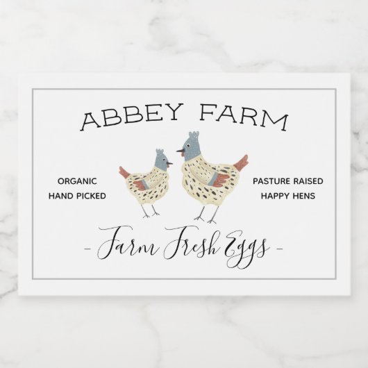 水彩ヘンファーム生卵カートンラベル フードラベル (シングルラベル)