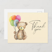 水彩ベアエレガントサンキューカード ポストカード (正面/裏面)