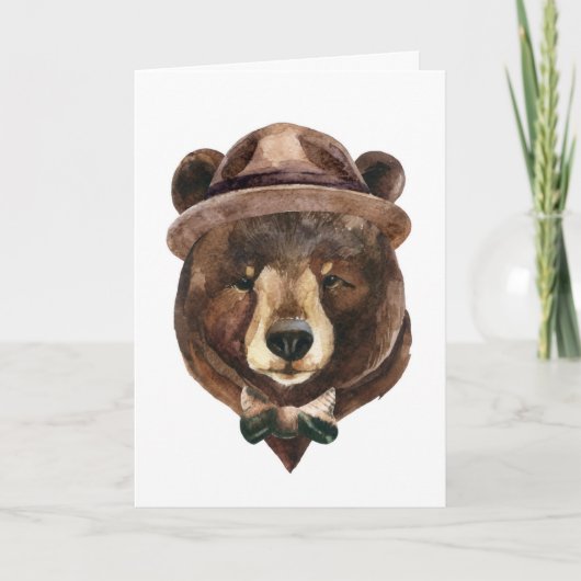水彩ベアファッション カード (正面)