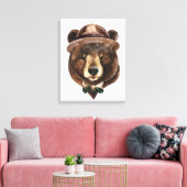 水彩ベアファッション キャンバスプリント (インサイチュ (リビング))