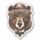 水彩ベアファッション シール (正面)