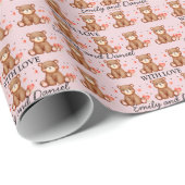 水彩ベアーバレンタインデーのカスタマイズ可能 ラッピングペーパー (ロールコーナー)