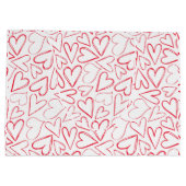 水彩ベアーバレンタインデーのカスタマイズ可能 ラージペーパーバッグ (裏面)